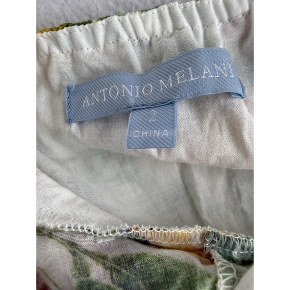 Antonio Melani Charlotte Dress Size 2 Floral Fruit Tiered Maxi Puff Sleeve Lemon - Picture 11 of 13